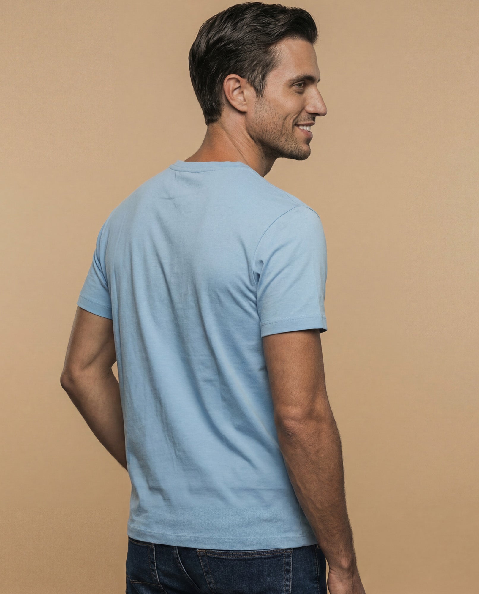 Camiseta manga corta con estampado California para hombre - Azul 34_345F333_AZU144306_4