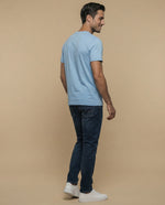 Camiseta manga corta con estampado California para hombre - Azul
