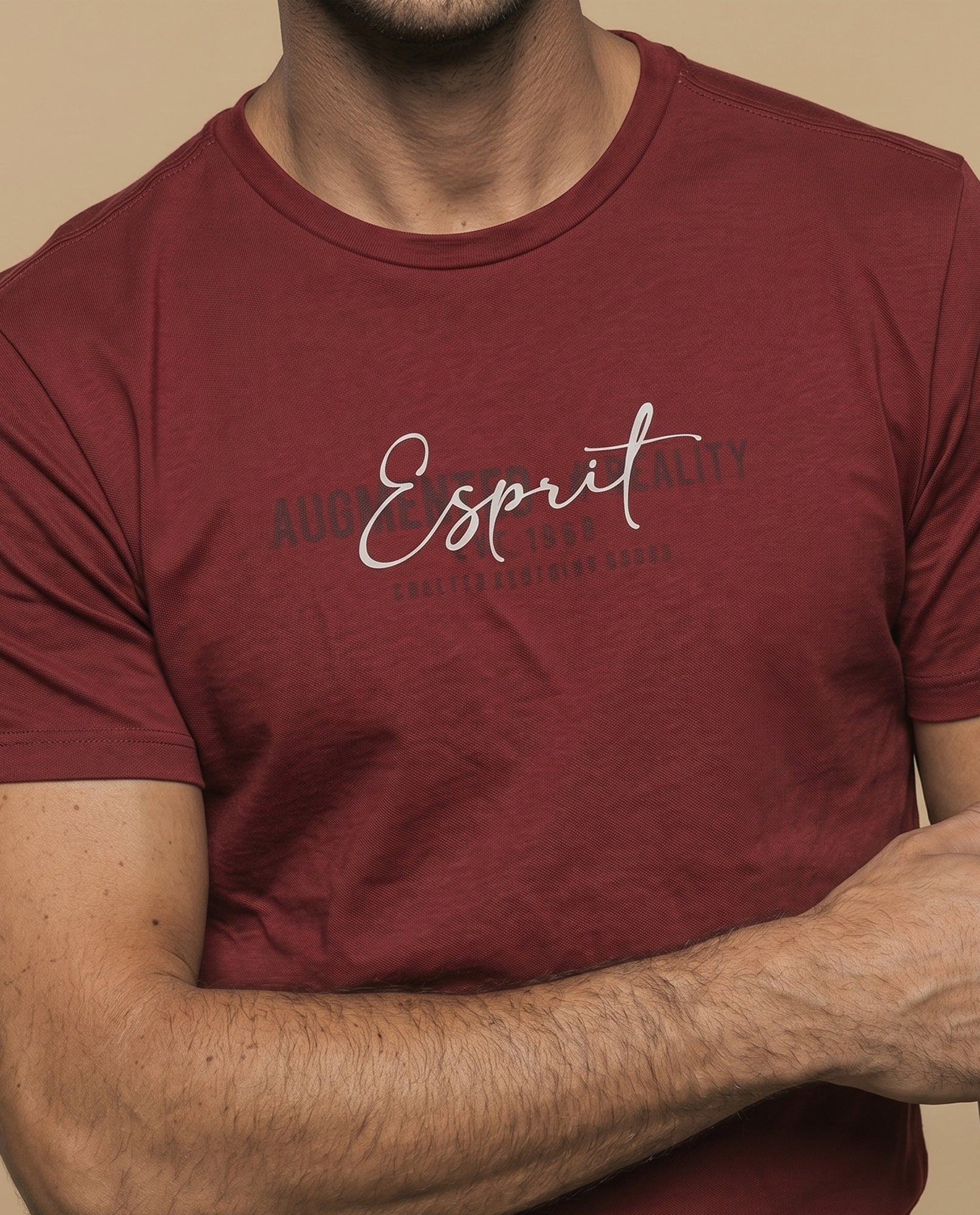 Camiseta manga corta con estampado tipográfico para hombre - Rojo 34_345F336_ROJ191653_3