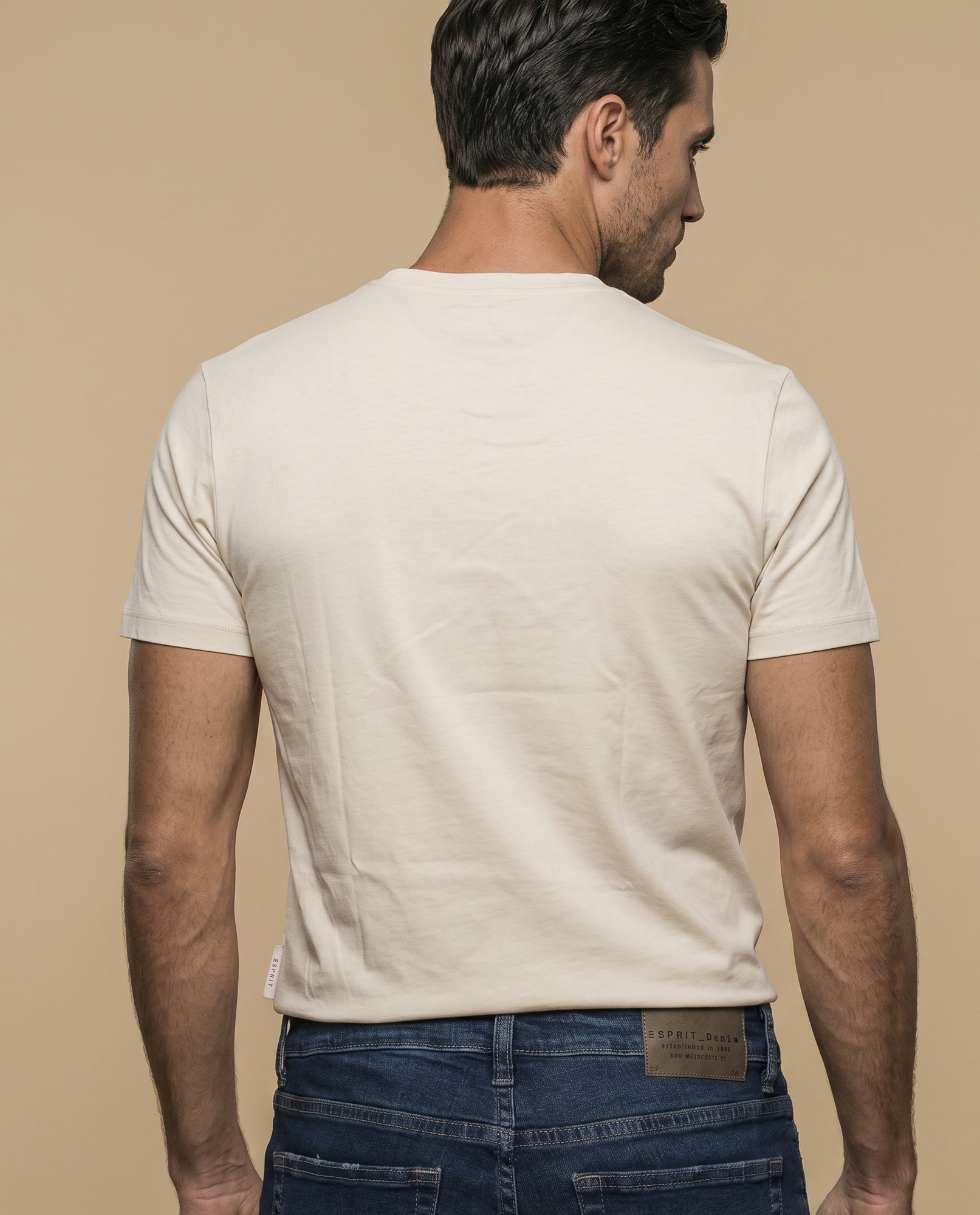 Camiseta manga corta con estampado gráfico vintage para hombre - Beige 34_345F339_BEI130607_4