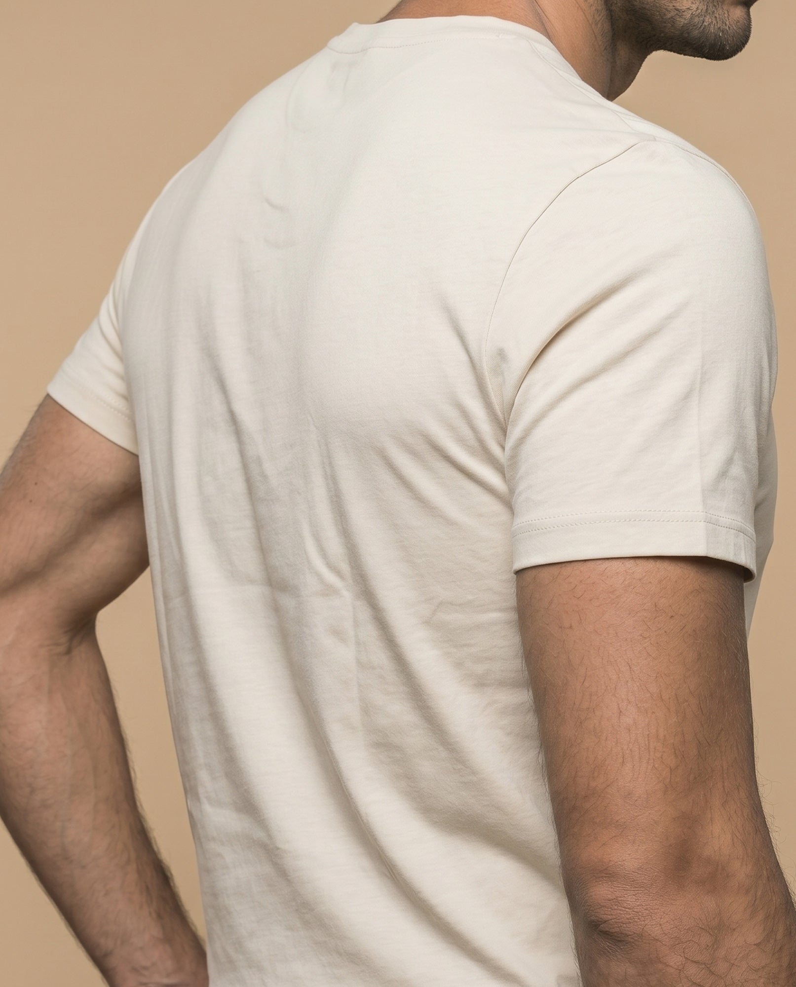 Camiseta manga corta con estampado gráfico vintage para hombre - Beige 34_345F339_BEI130607_6