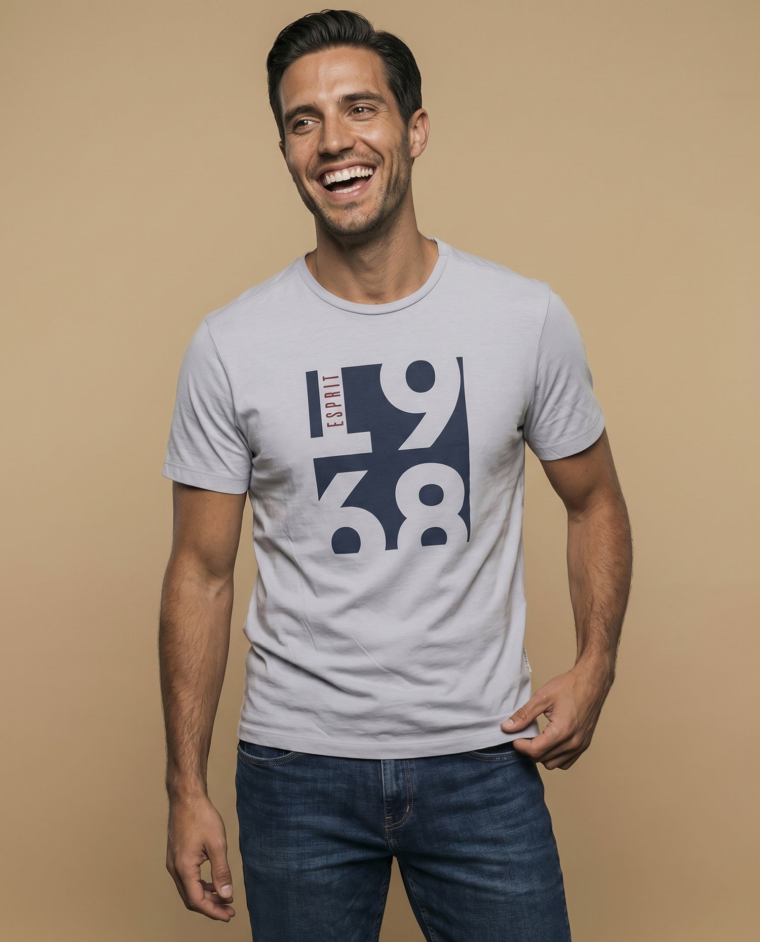 Camiseta manga sisa algodón - Gris