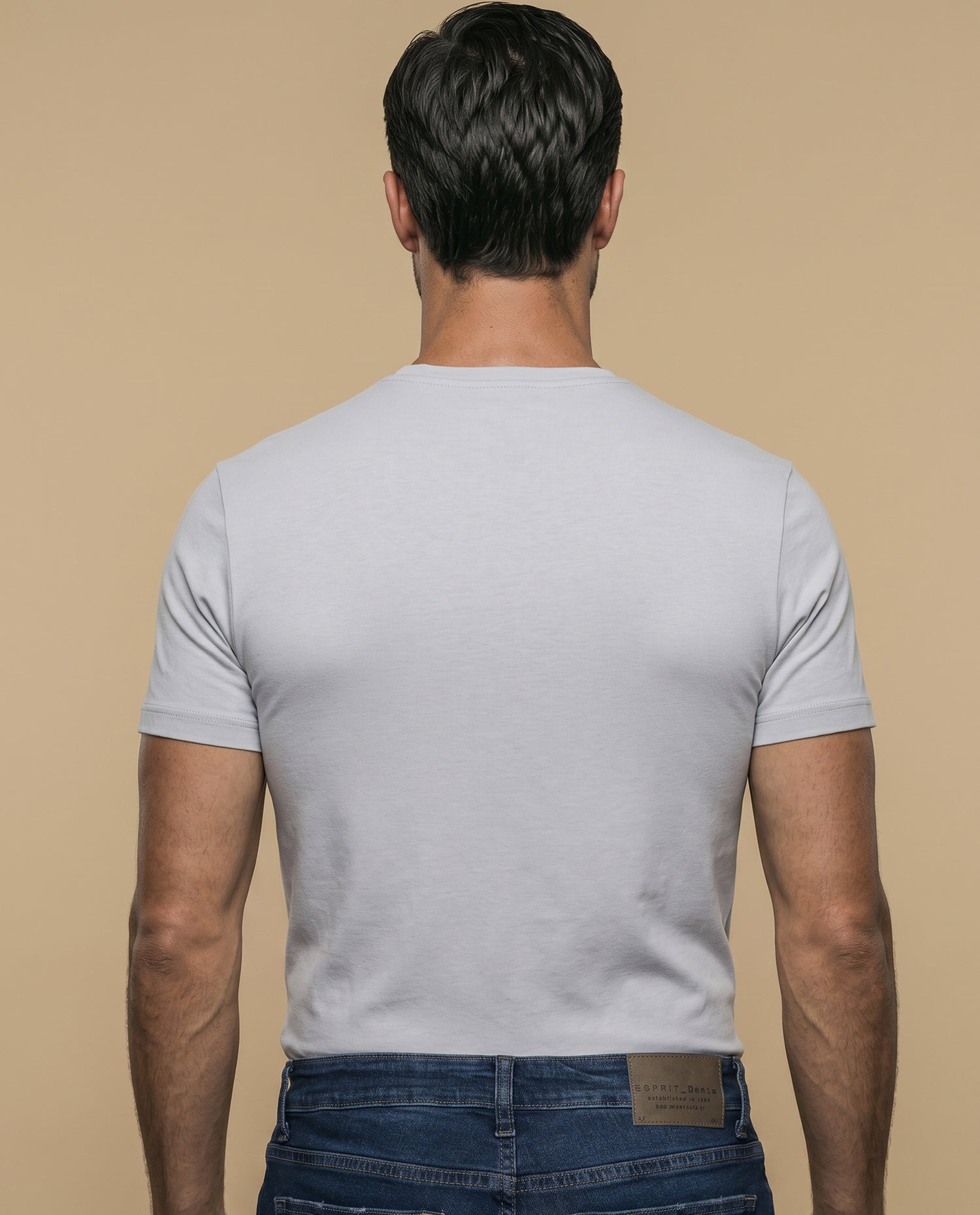 Camiseta manga sisa algodón - Gris