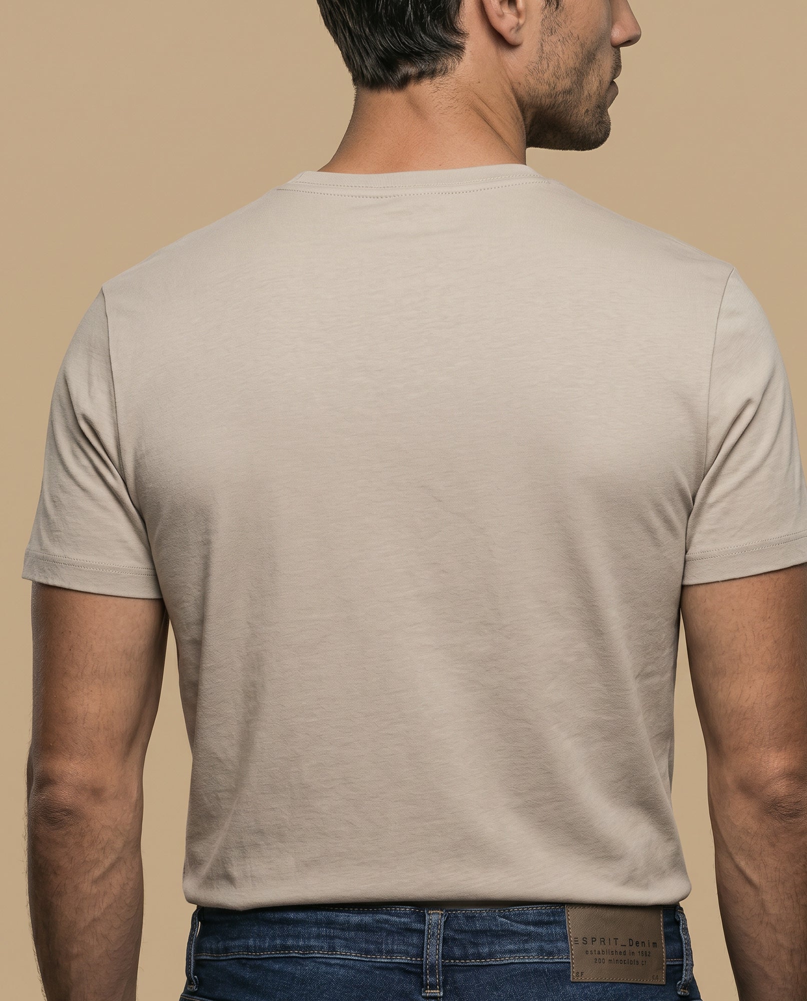 Camiseta manga corta de algodón - Beige 34_345F345_BEI130607_4