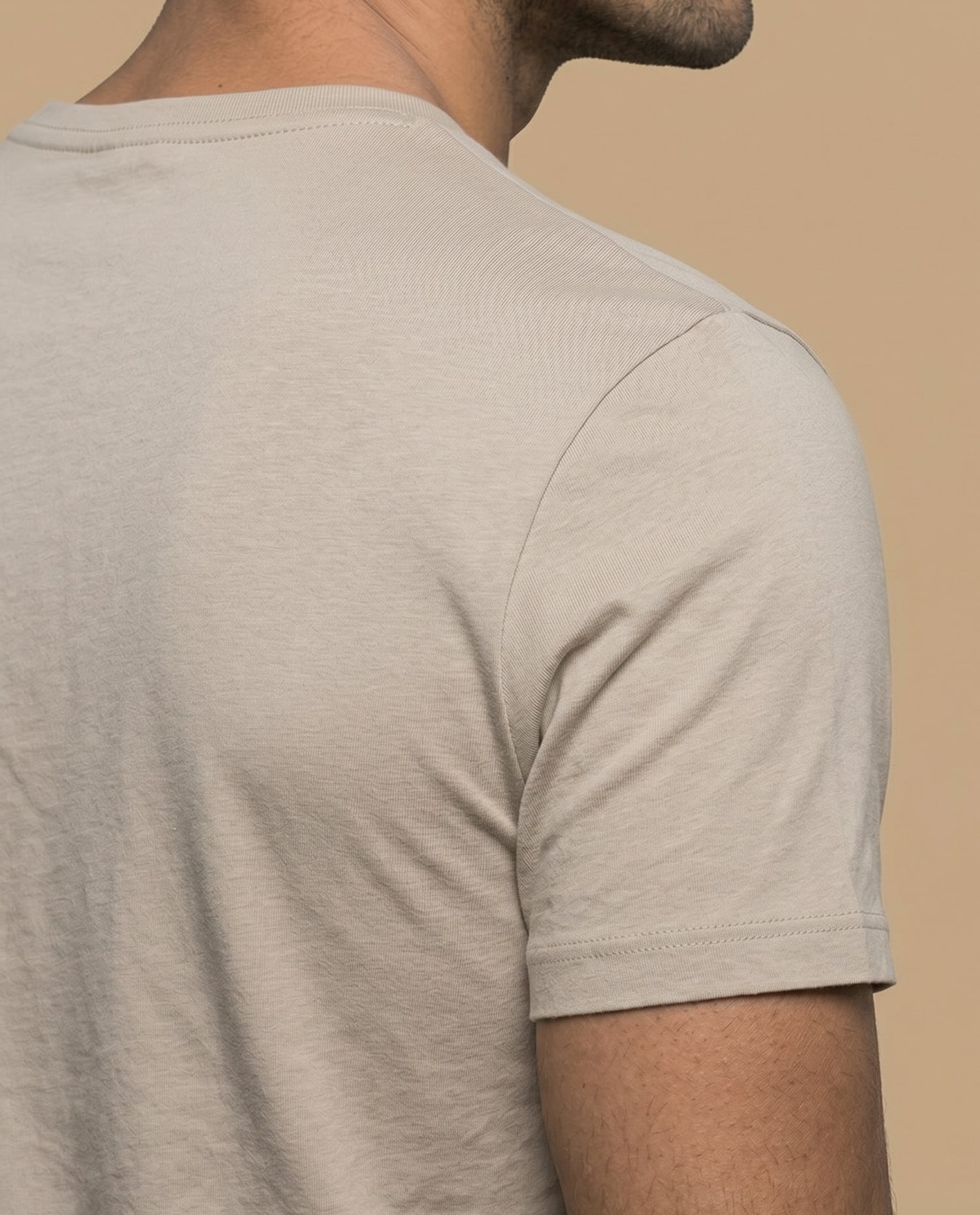 Camiseta manga corta de algodón - Beige