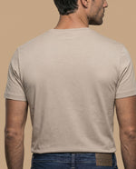 Camiseta manga corta de algodón - Beige