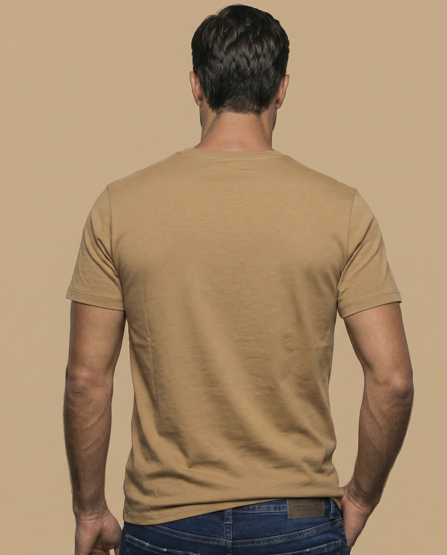 Camiseta manga corta con estampado gráfico ESPRIT 1968 para hombre - Beige