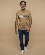 Camiseta manga corta con estampado gráfico ESPRIT 1968 para hombre - Beige