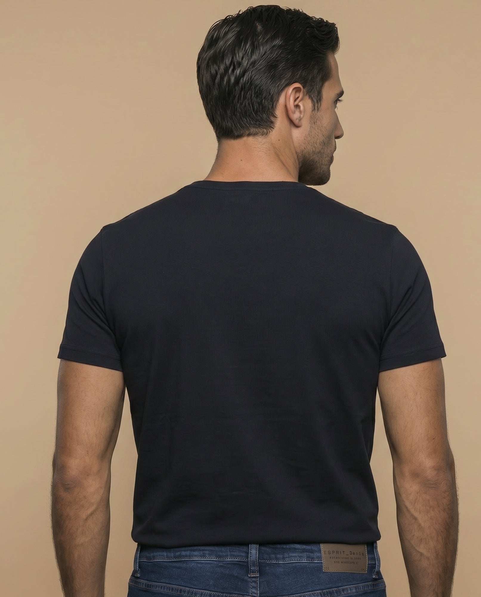 Camiseta Slim fit algodón - Negro 34_345F349_NEG193713_4