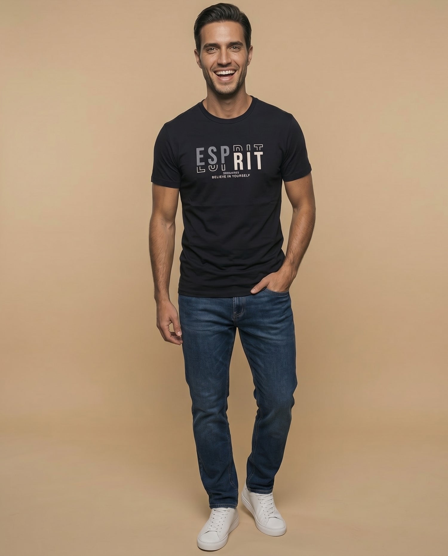 Camiseta Slim fit algodón - Negro