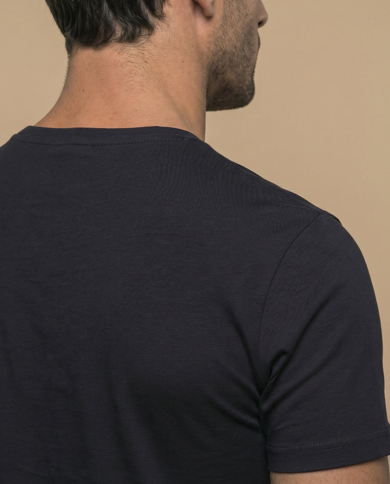Camiseta manga sisa algodón hombre - Negro 34_345F354_NEG193713_6