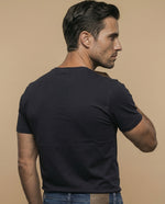 Camiseta manga sisa algodón hombre - Negro