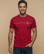 Camiseta algodón estampado pecho - Rojo