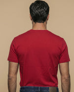 Camiseta algodón estampado pecho - Rojo
