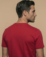 Camiseta algodón estampado pecho - Rojo
