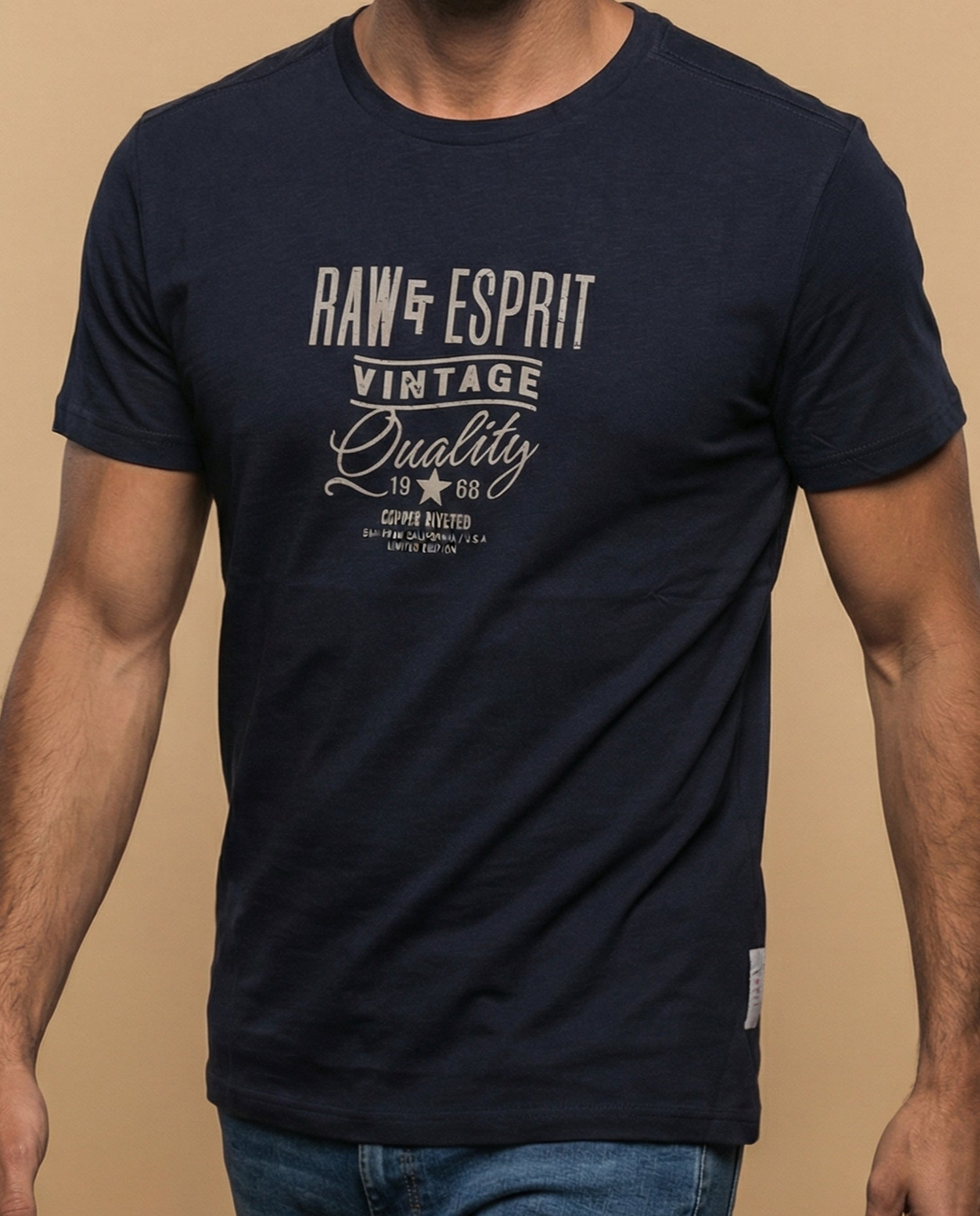 Camiseta estampada regular hombre - Azul