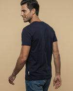 Camiseta manga corta con diseño gráfico retro - Azul