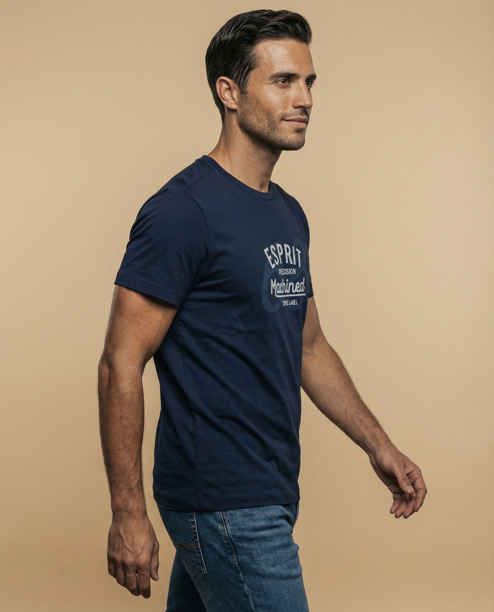 Camiseta manga corta con estampado tipográfico para hombre - Azul 34_345G307_AZU184214_2