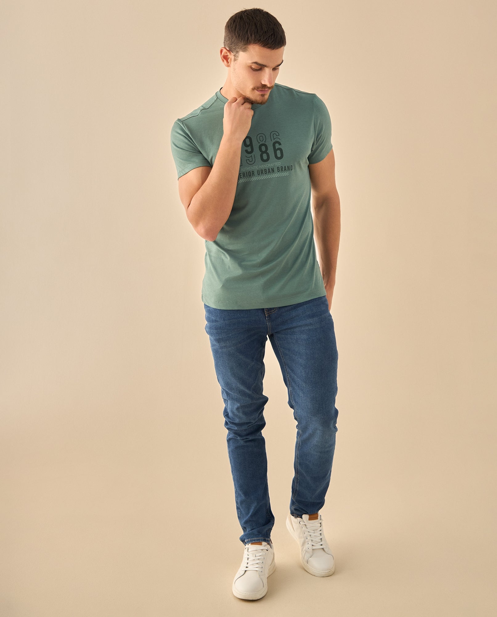 Camiseta con Estampado Urbano 1986 - Verde 34_345G310_VER150538_5