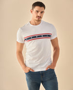 Camiseta con Banda Logo ESPRIT - Blanco