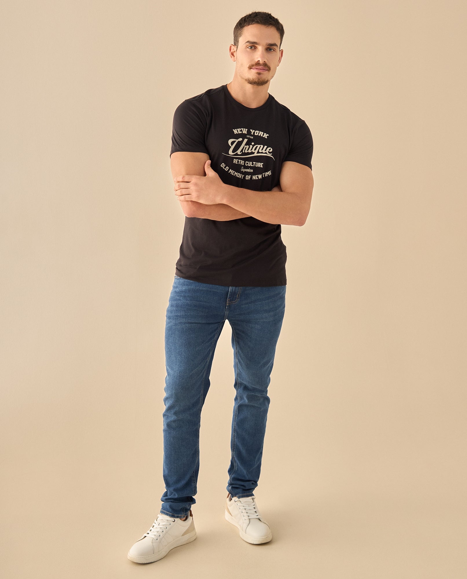 Camiseta con Estampado Retro Vintage - Negro 34_345G313_NEG190303_5