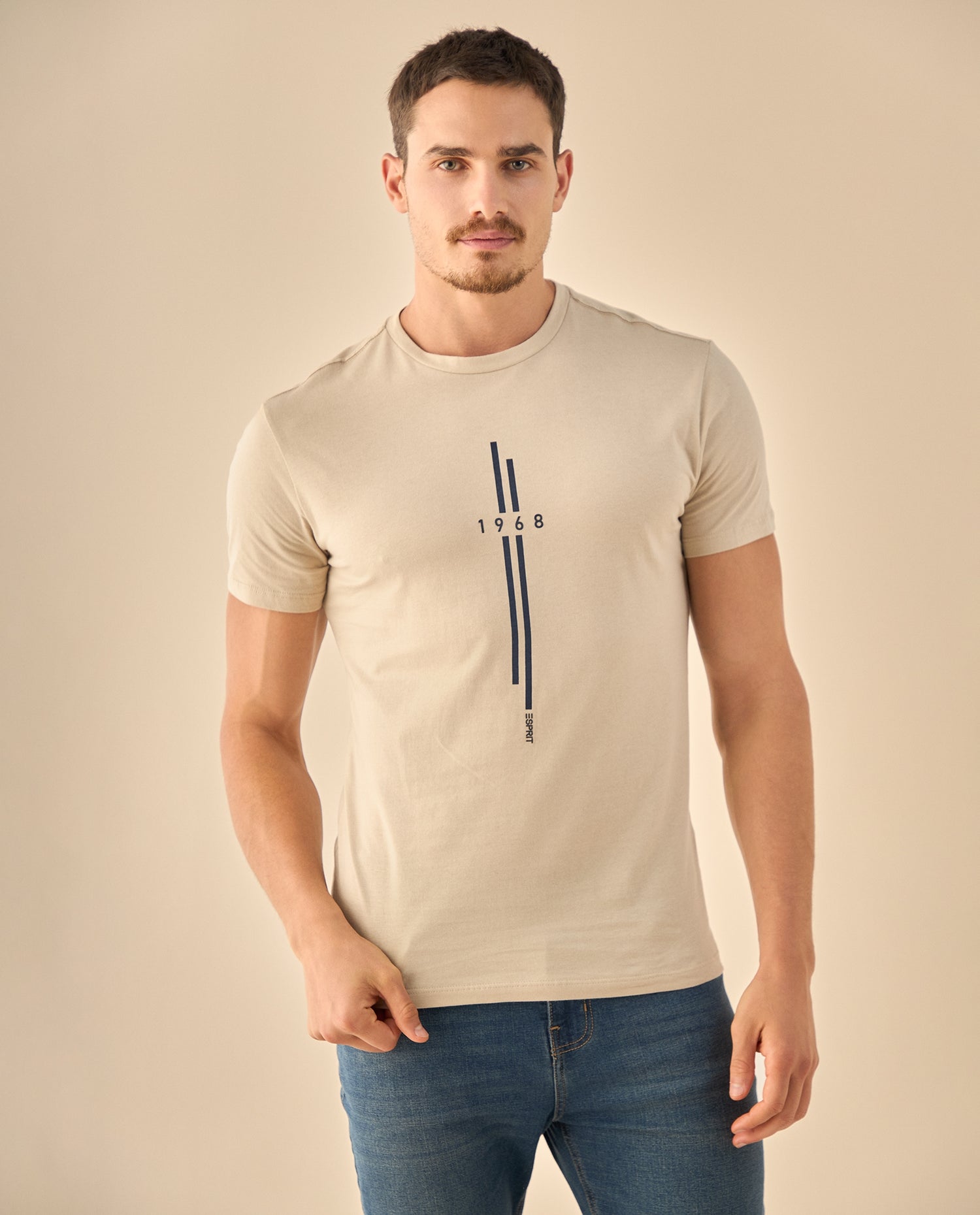Camiseta Heritage con Estampado 1968 - Beige