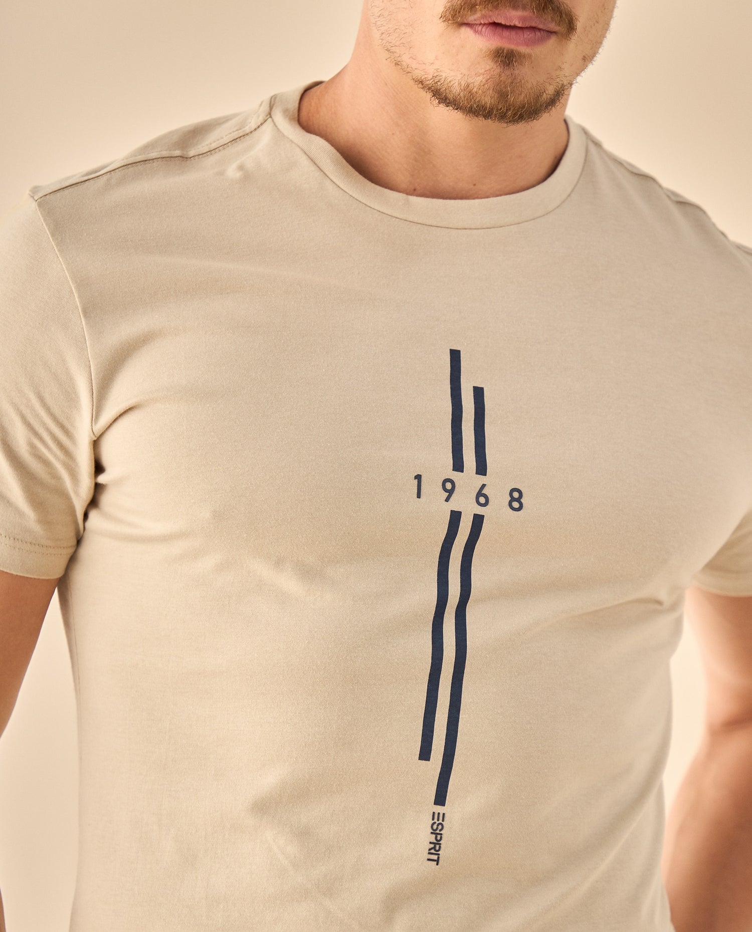 Camiseta Heritage con Estampado 1968 - Beige