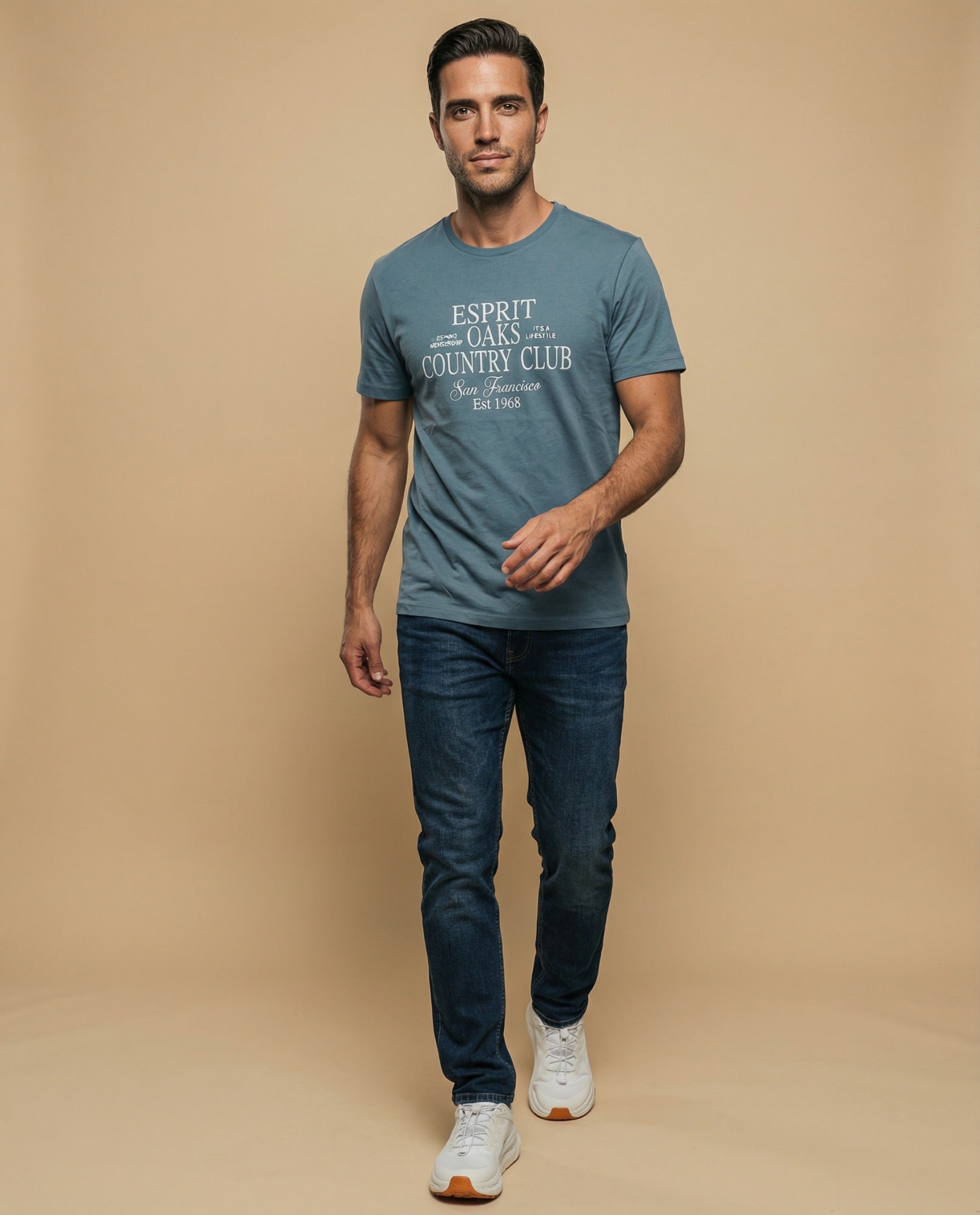 Camiseta manga corta con estampado tipográfico para hombre - Gris 34_345G322_GRI171112_0