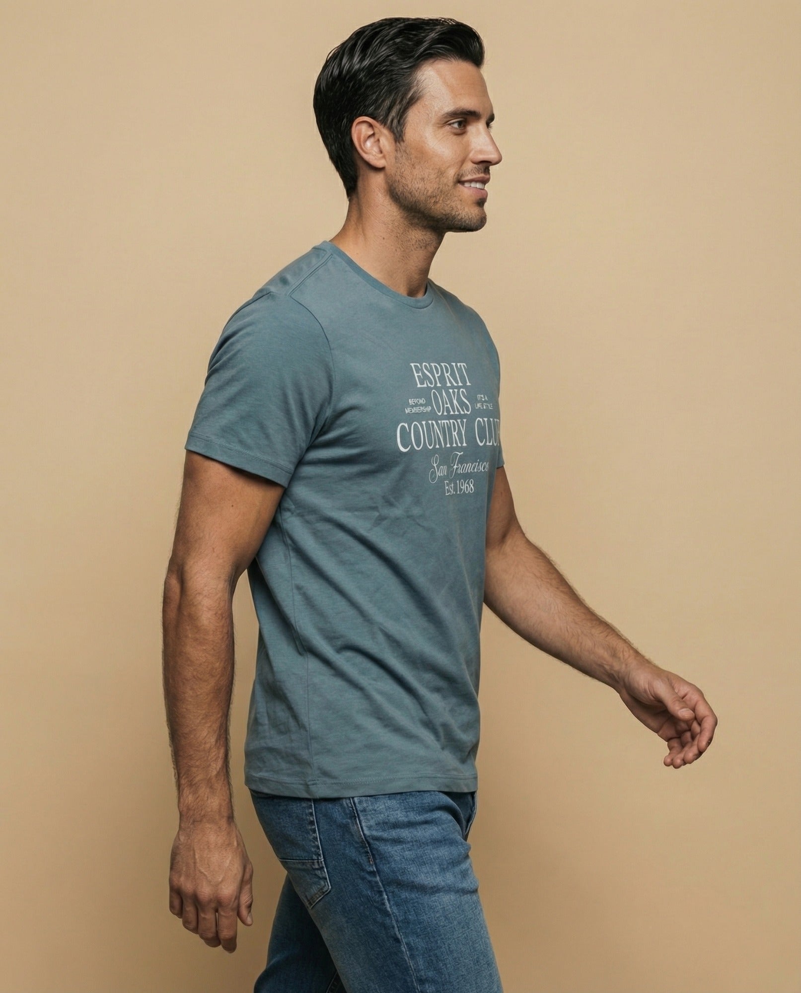 Camiseta manga corta con estampado tipográfico para hombre - Gris 34_345G322_GRI171112_2