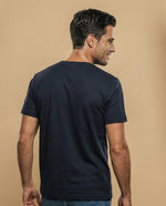 Camiseta manga corta con textura acanalada para hombre - Negro