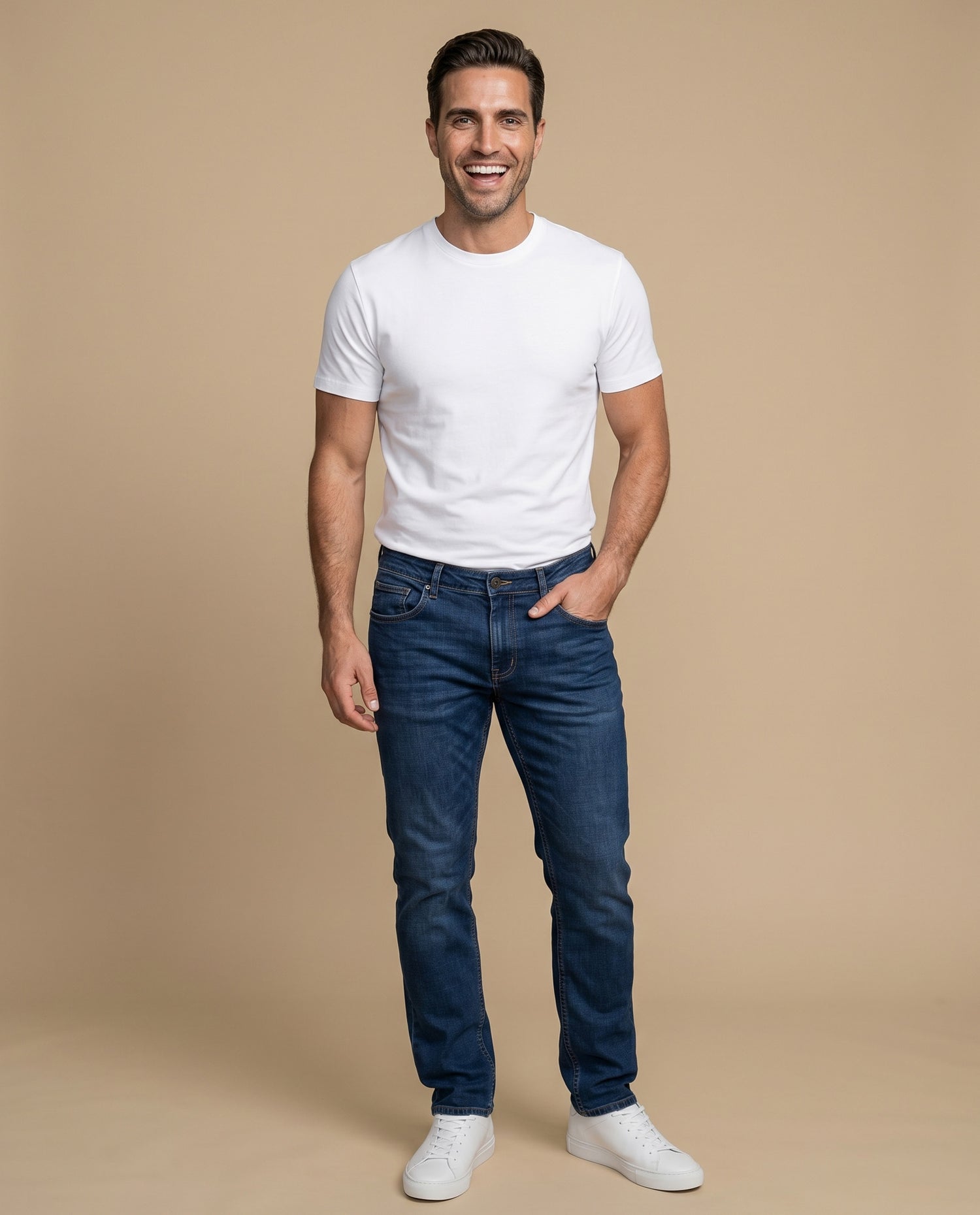 Jeans Straight Hombre - Azul