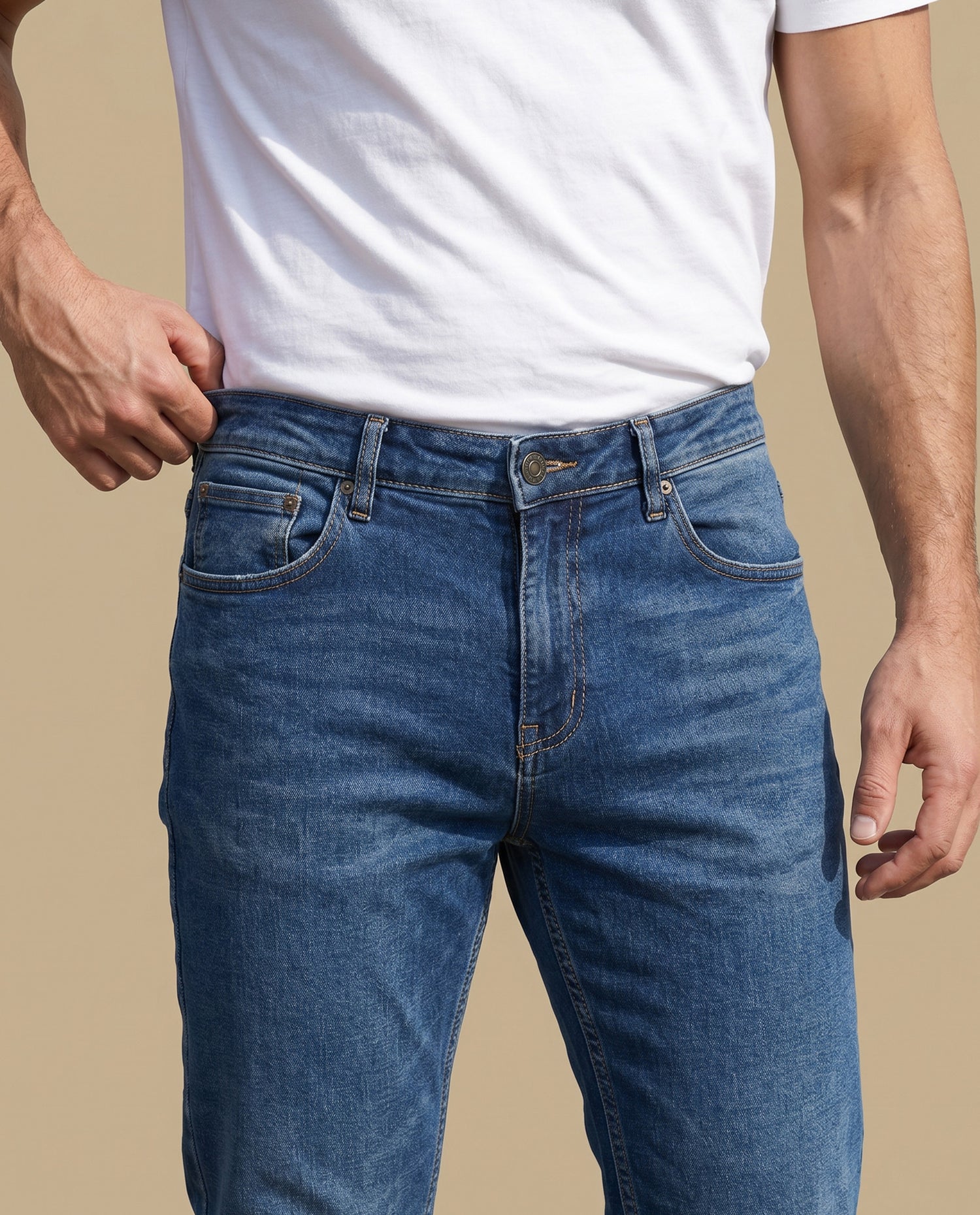 Jeans Straight Hombre - Azul