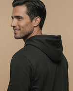 Sudadera manga larga con cuello redondo y ribete a contraste para hombre - Verde