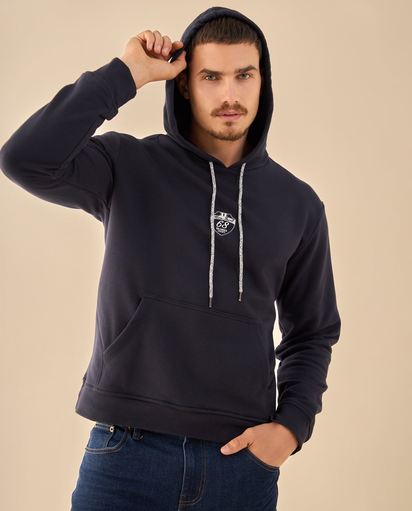Hoodie con Estampado Outdoor - Azul 34_385G307_AZU193928_0