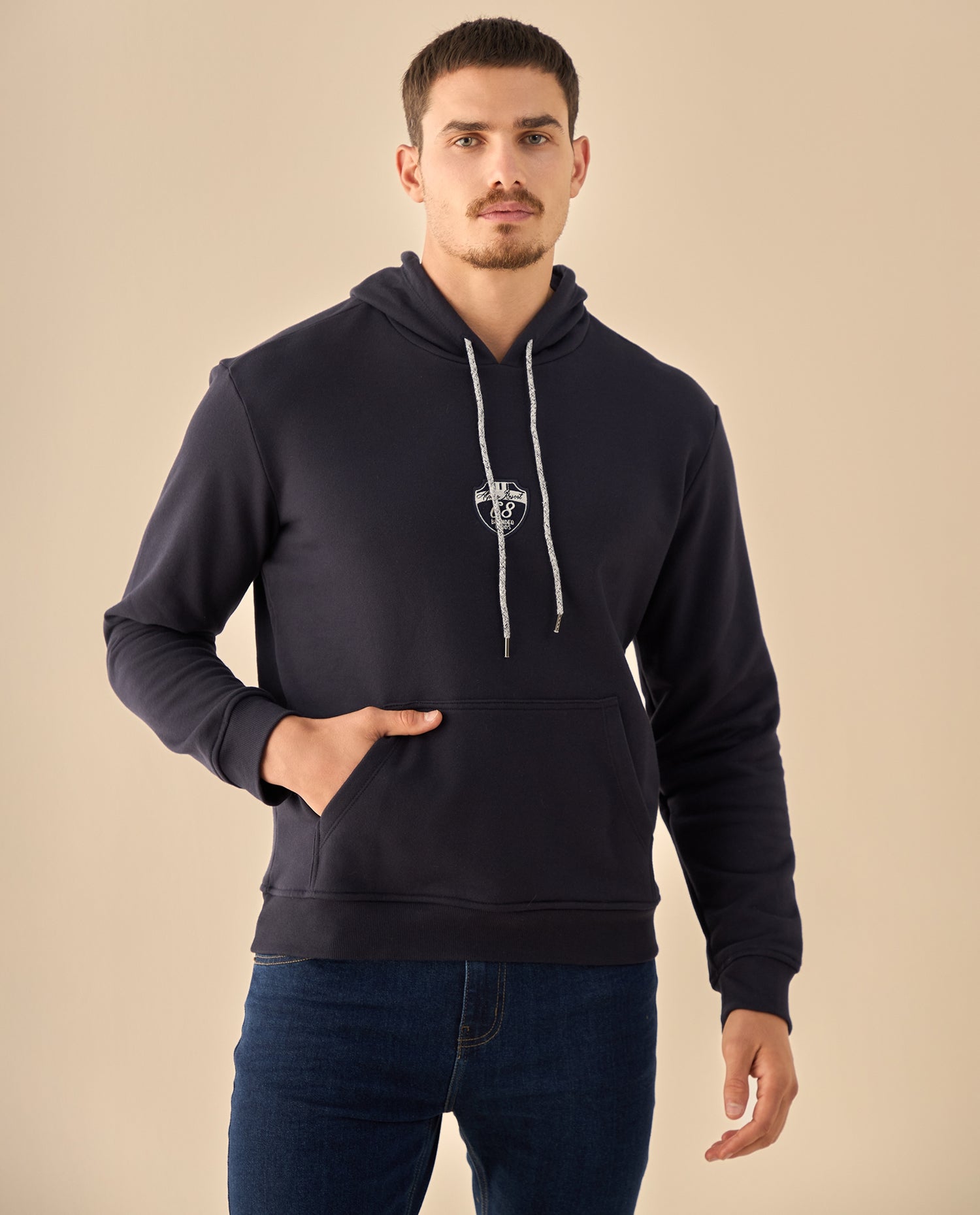 Hoodie con Estampado Outdoor - Azul