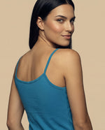 Camiseta básica de tiras en tejido acanalado - Azul