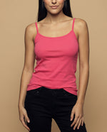 Camiseta básica de tiras en tejido acanalado - Rosa