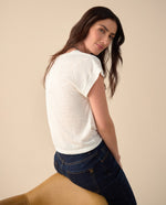 Camiseta de textura suave para mujer - Crudo