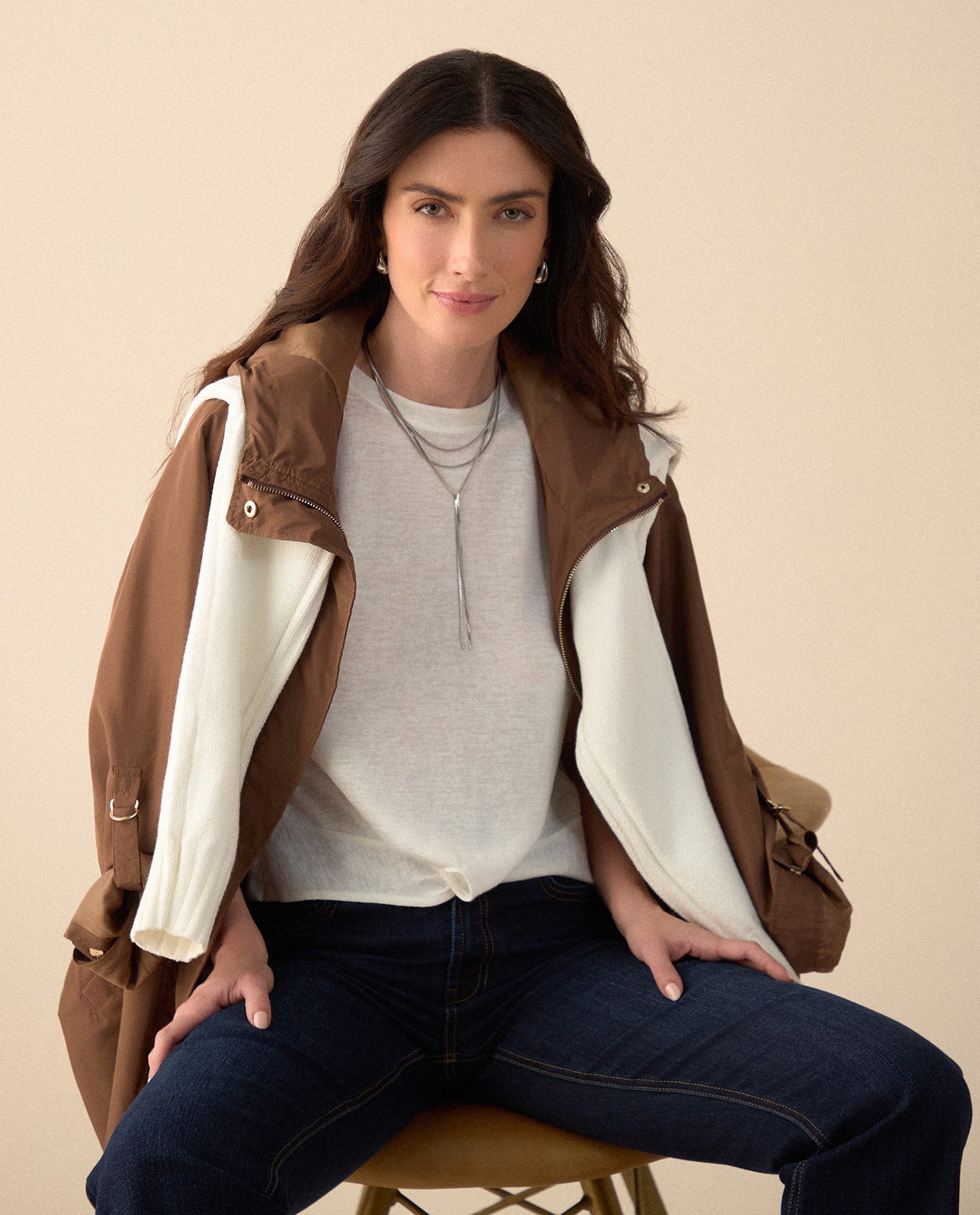 Camiseta de textura suave para mujer - Crudo