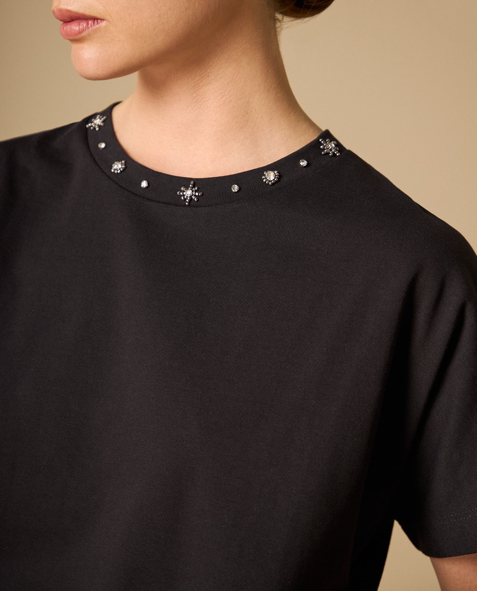 Camiseta básica cuello redondo manga corta - Negro 34_401H008_NEG190303_4