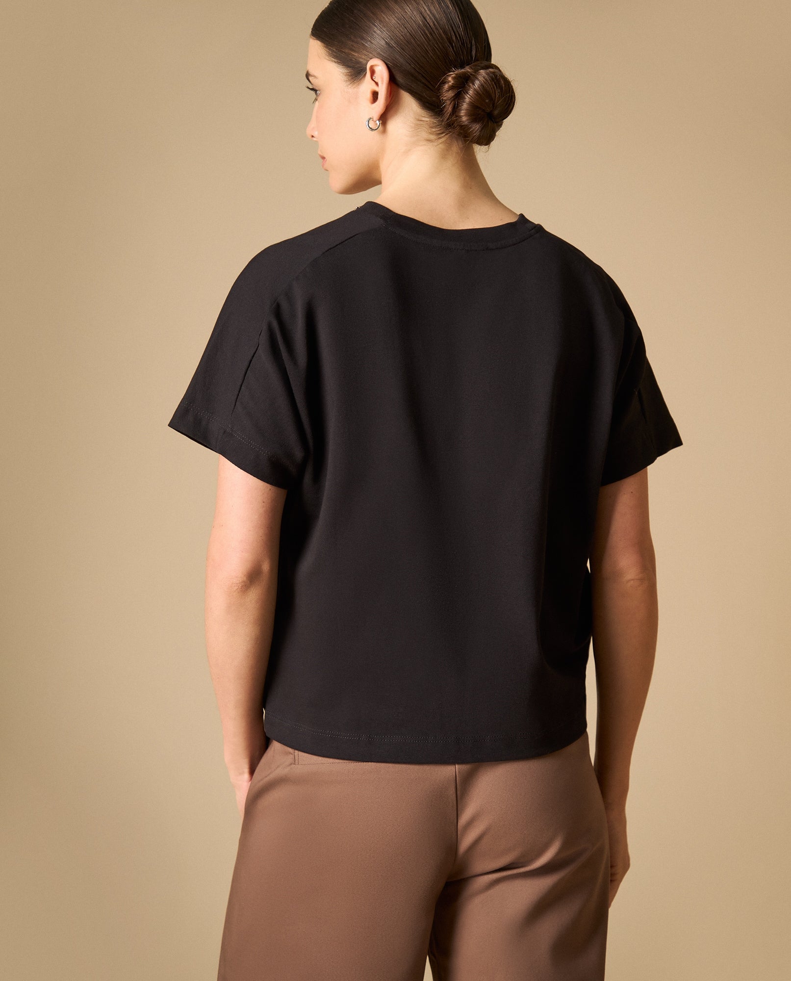 Camiseta básica cuello redondo manga corta - Negro 34_401H008_NEG190303_5