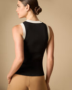 Camiseta tejida cuello en V manga larga - Negro