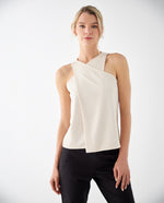 Camisa con escote cruzado para mujer - Beige