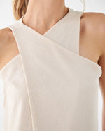 Camisa con escote cruzado para mujer - Beige