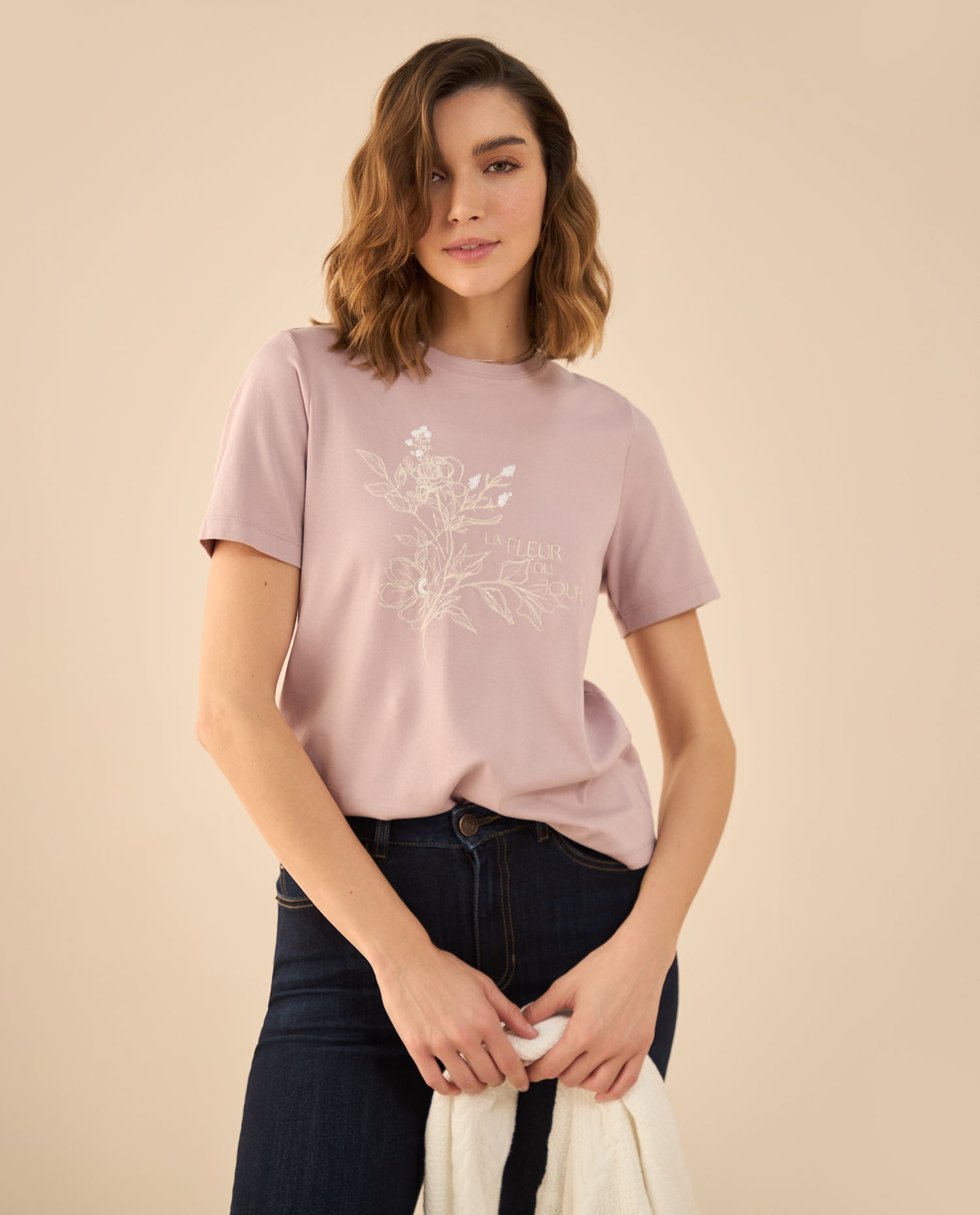 Camiseta manga corta para mujer - Rosa