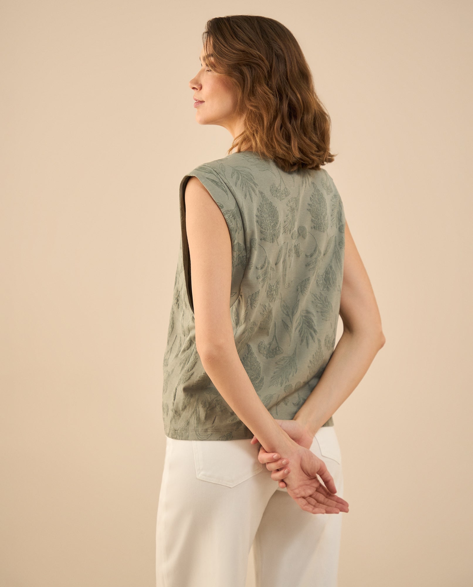 Camiseta clásica manga sisa para mujer - Verde 34_402G005_VER176206_4