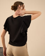 Camiseta manga corta con bolero para mujer - Negro