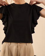 Camiseta manga corta con bolero para mujer - Negro