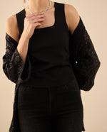 Camisa de silueta ajustada para mujer - Negro
