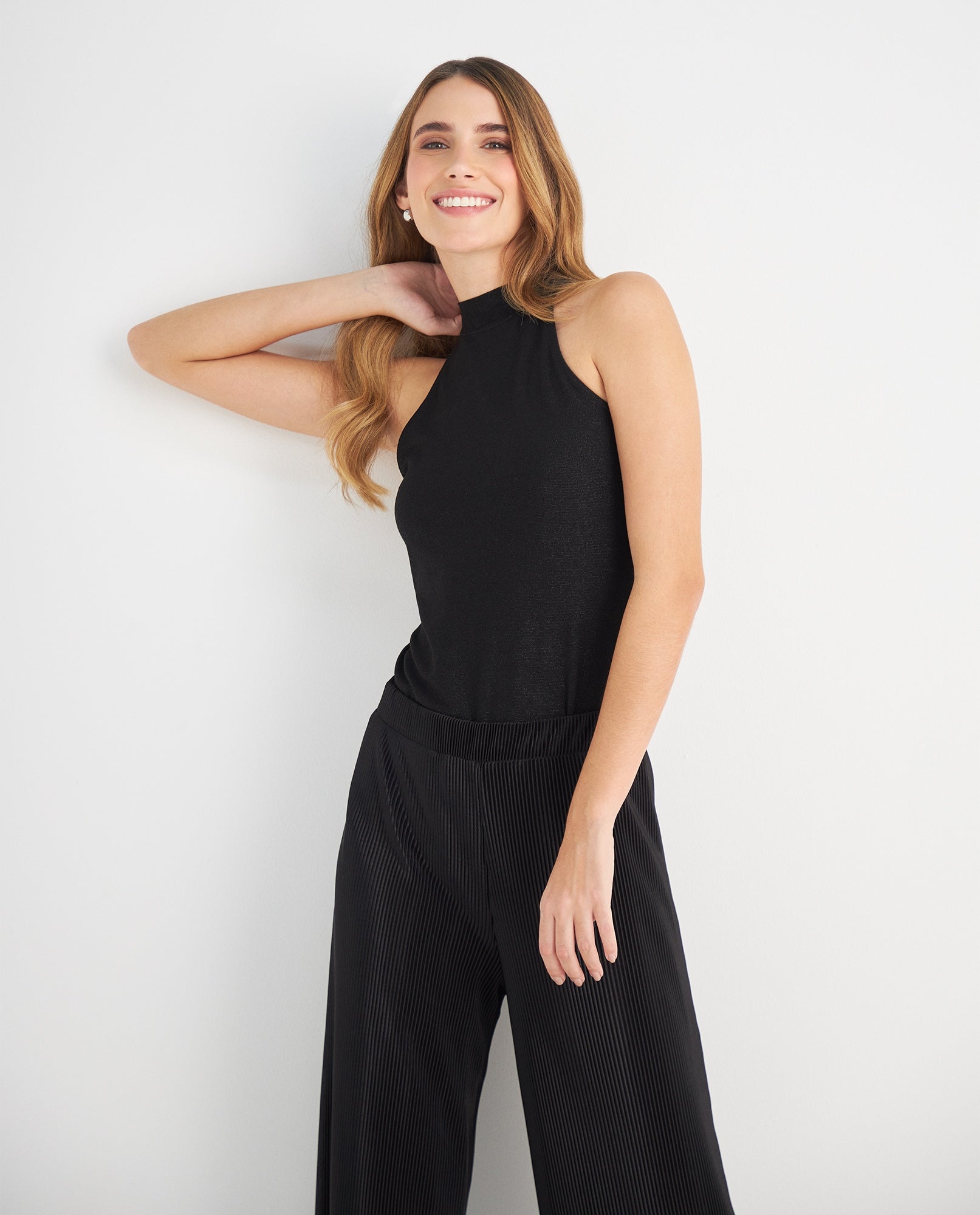Camiseta de cuello alto para mujer - Negro 34_409F003_NEG190303_6